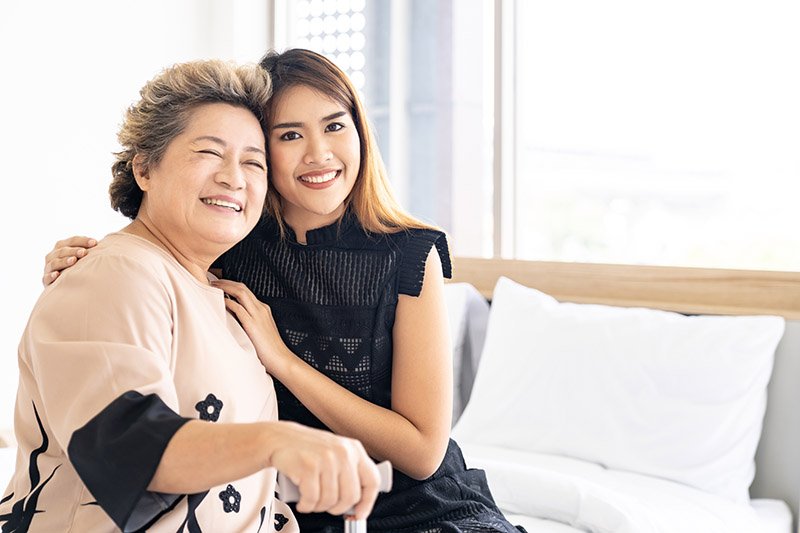 Daughter caring for her mother