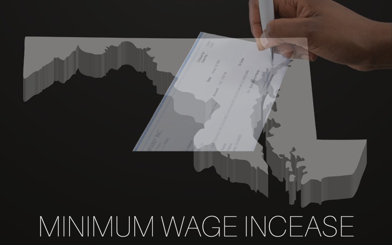 Maryland Map with paycheck