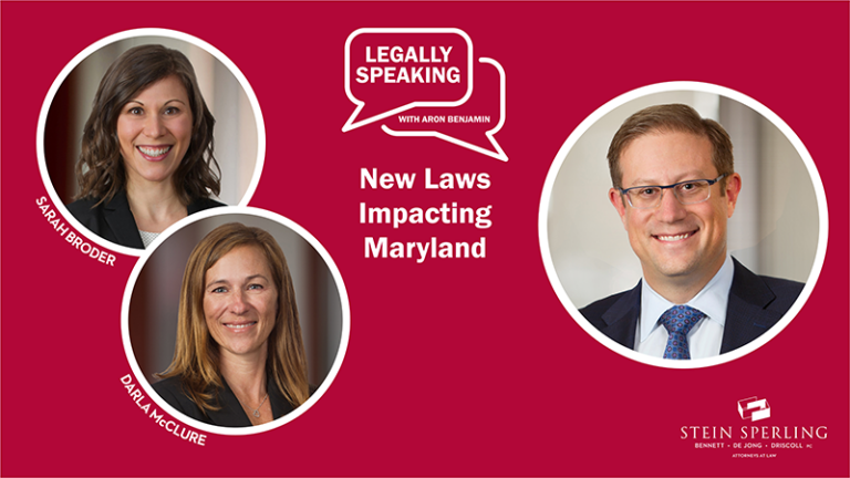 Legally Speaking With Aron Benjamin: Maryland New Law Update 2023