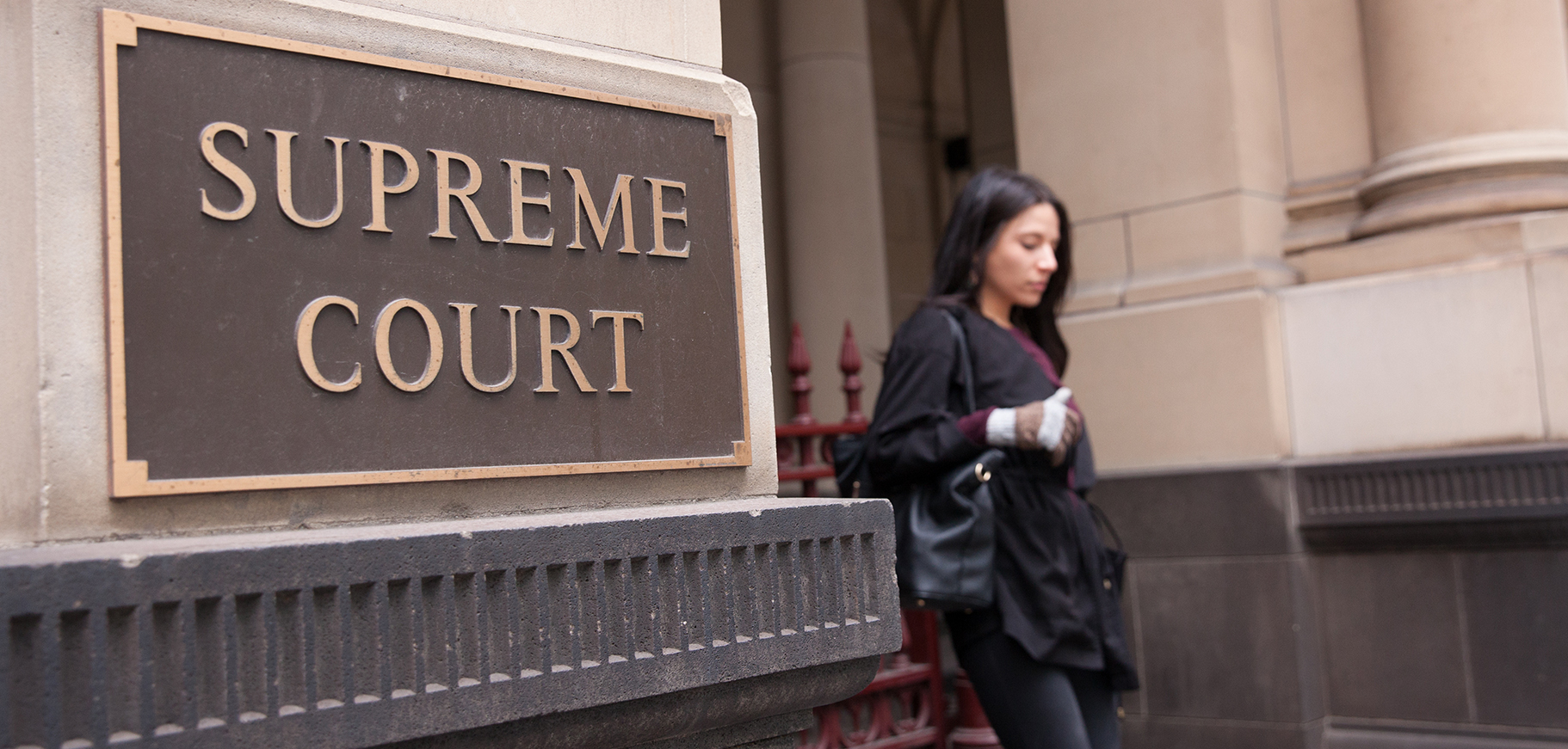 Young Woman Leaving Supreme Court