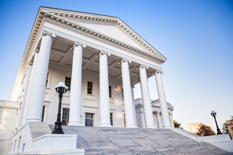 Virginia state capitol building in Richmond